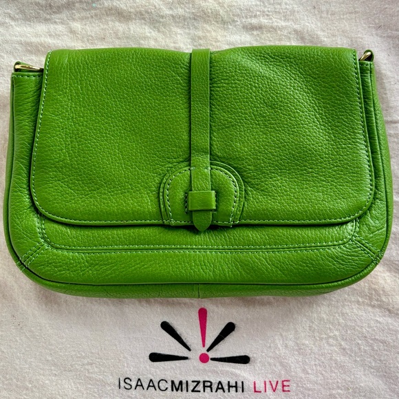 Isaac Mizrahi 3 Piece Green Leather Bag NWT - Picture 7 of 8